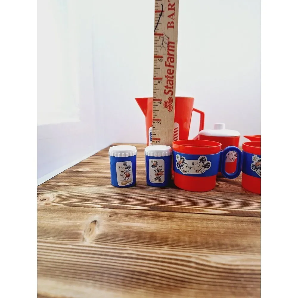 VINTAGE 11 PC TEA SET MICKEY‎ @ Minnie MOUSE All American Red White Blue Est. 28